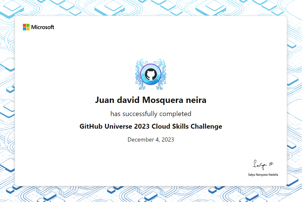 Badge GitHub Universe 2023 Cloud Skills Challenge